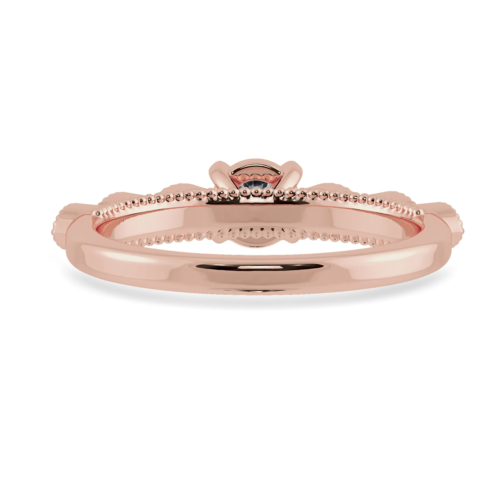 0.20cts. Solitaire 18K Rose Gold Ring with Marquise Cut Diamond Accents JL AU 2011R-C