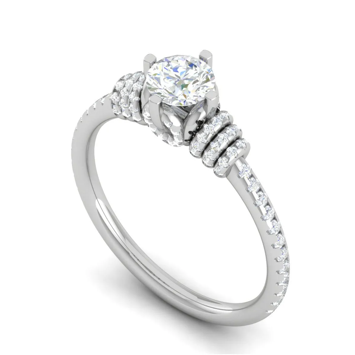 0.25 cts Solitaire Diamond Shank Platinum Ring for Women JL PT RV RD 135