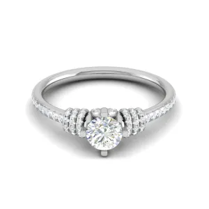 0.25 cts Solitaire Diamond Shank Platinum Ring for Women JL PT RV RD 135