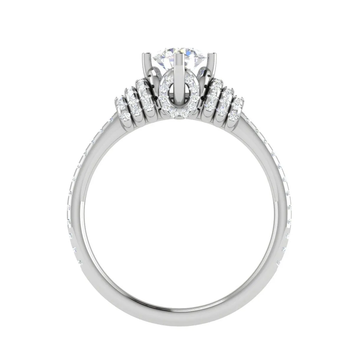 0.25 cts Solitaire Diamond Shank Platinum Ring for Women JL PT RV RD 135