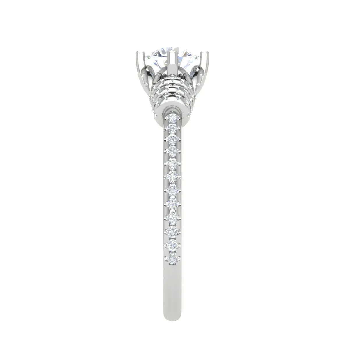 0.25 cts Solitaire Diamond Shank Platinum Ring for Women JL PT RV RD 135
