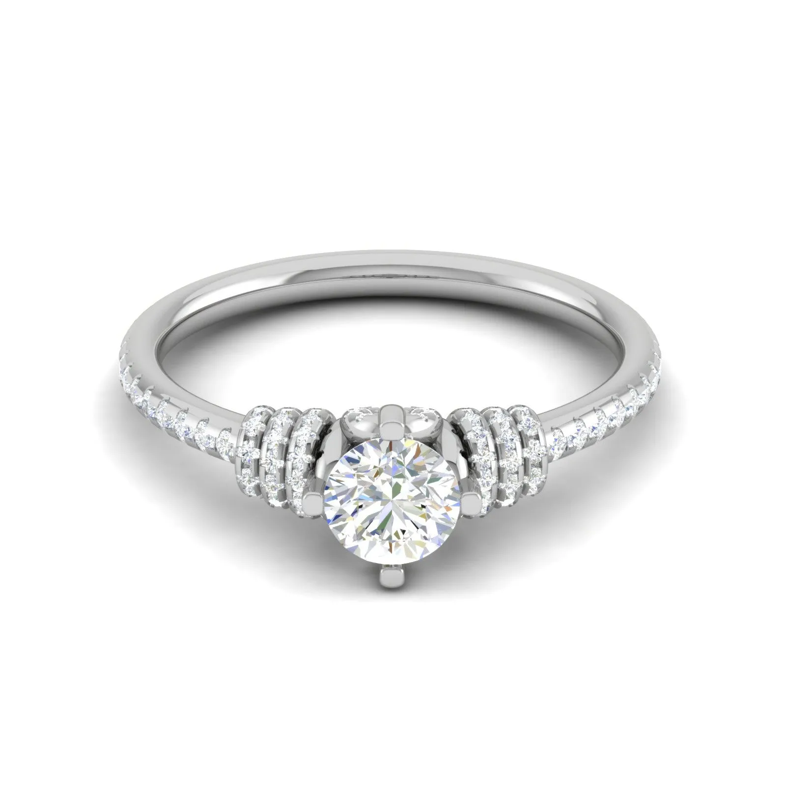 0.25 cts Solitaire Diamond Shank Platinum Ring for Women JL PT RV RD 135