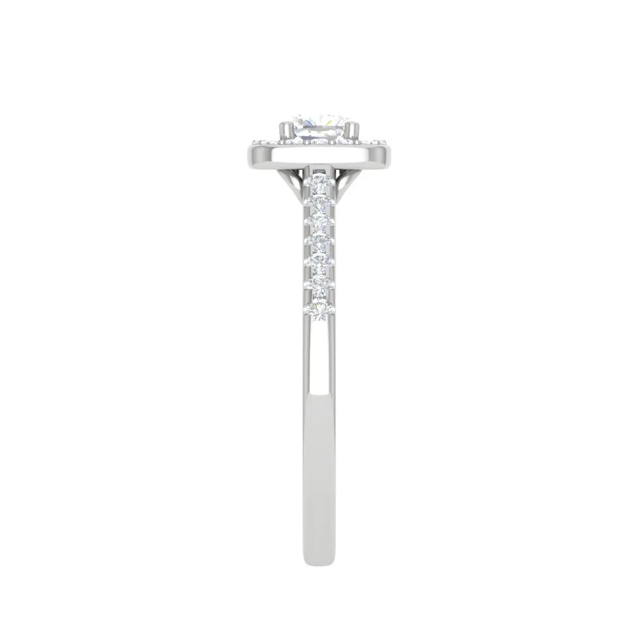 0.30 cts. Cushion Solitaire Halo Diamond Shank Platinum Ring JL PT RH AS 294