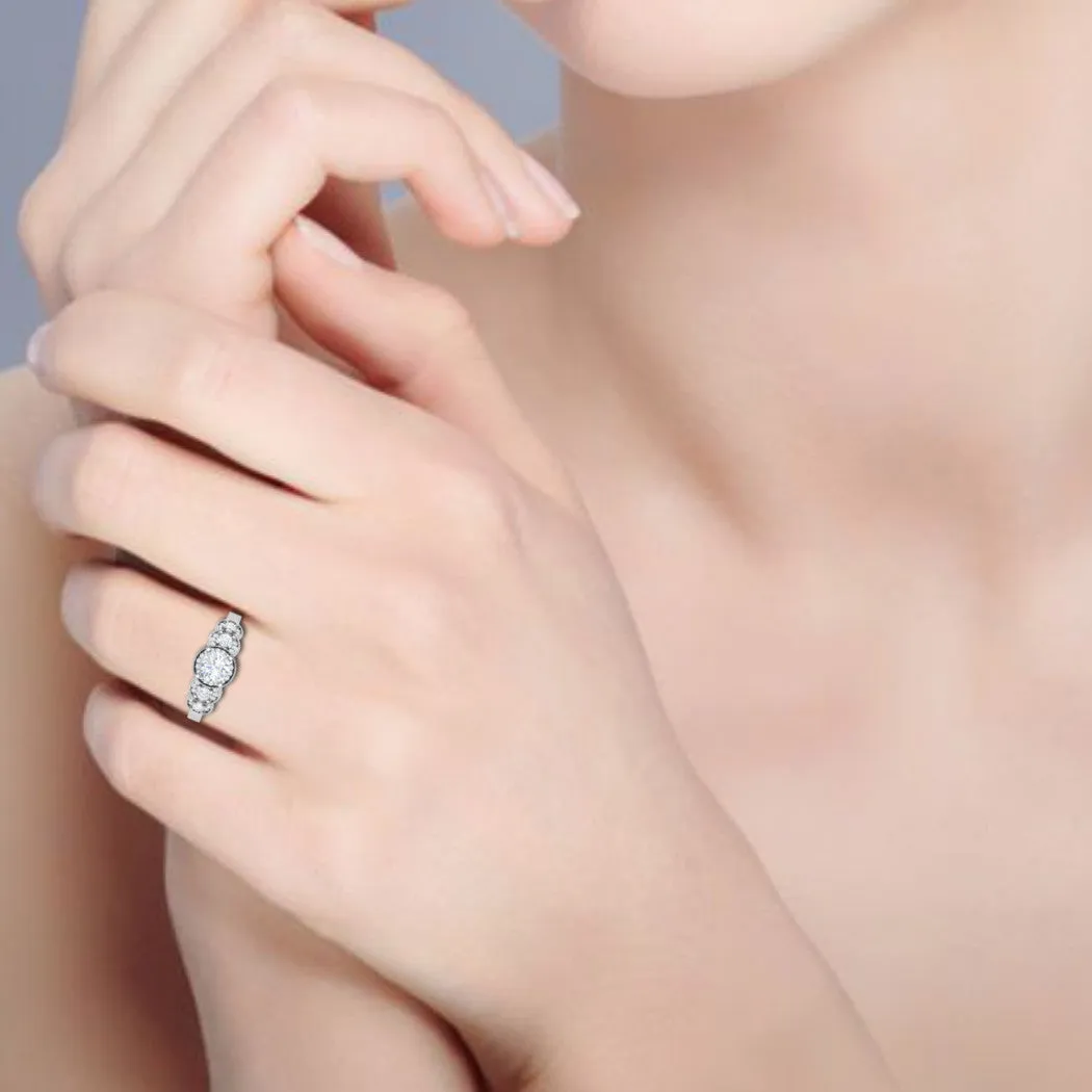 0.30 cts Solitaire Designer Diamond Platinum Ring for Women JL PT RV RD 132
