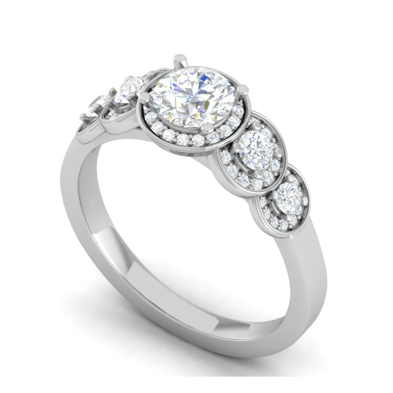 0.30 cts Solitaire Designer Diamond Platinum Ring for Women JL PT RV RD 132