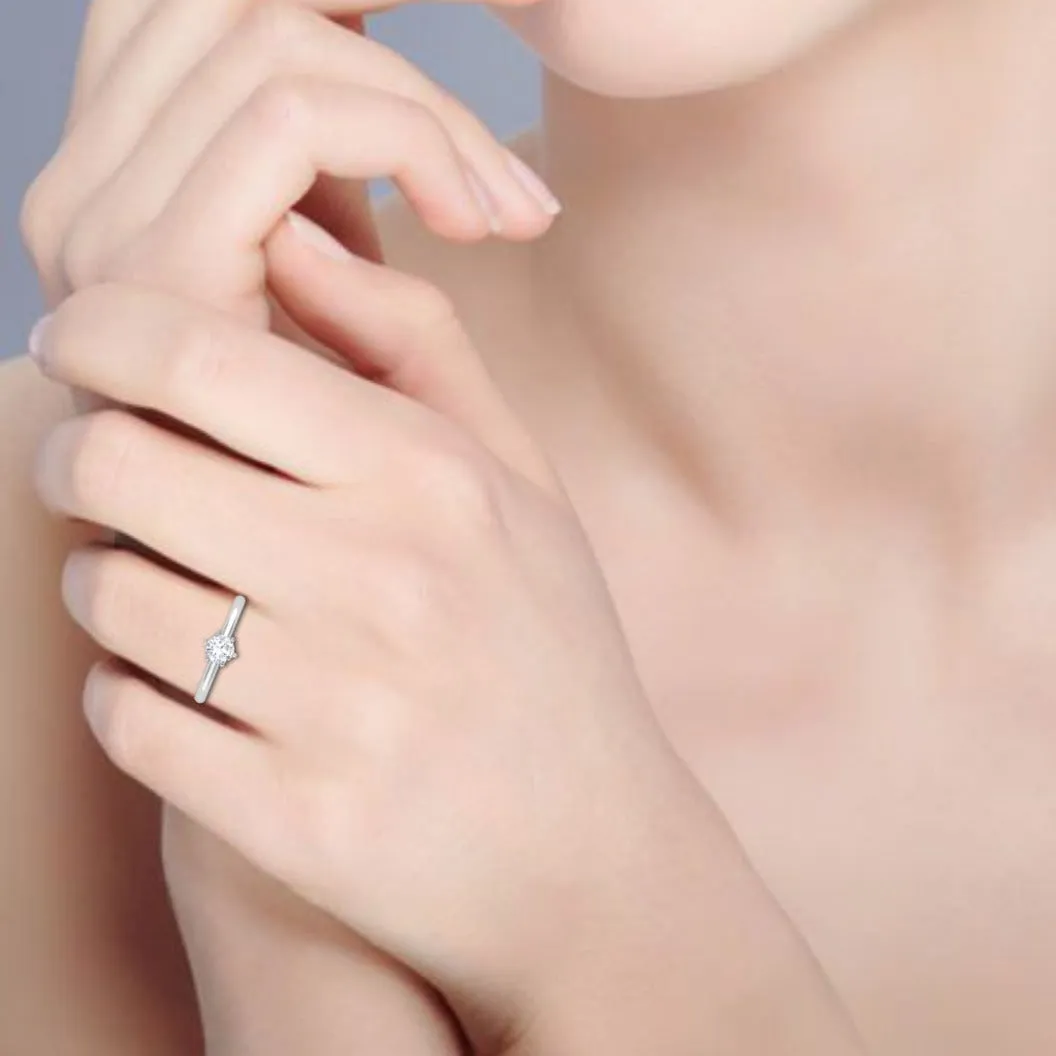 0.30 cts Solitaire Platinum Ring JL PT RS RD 178