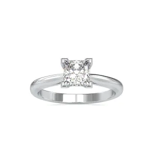 0.30cts. Princess Cut Diamond Solitaire Platinum Engagement Ring JL PT 0074-A