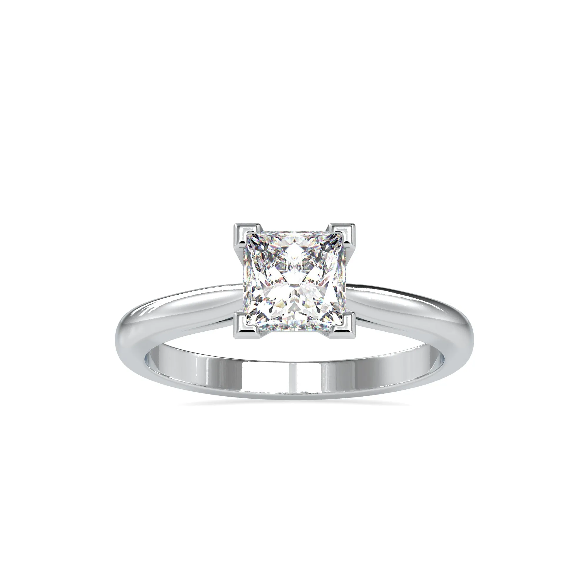 0.30cts. Princess Cut Diamond Solitaire Platinum Engagement Ring JL PT 0074-A
