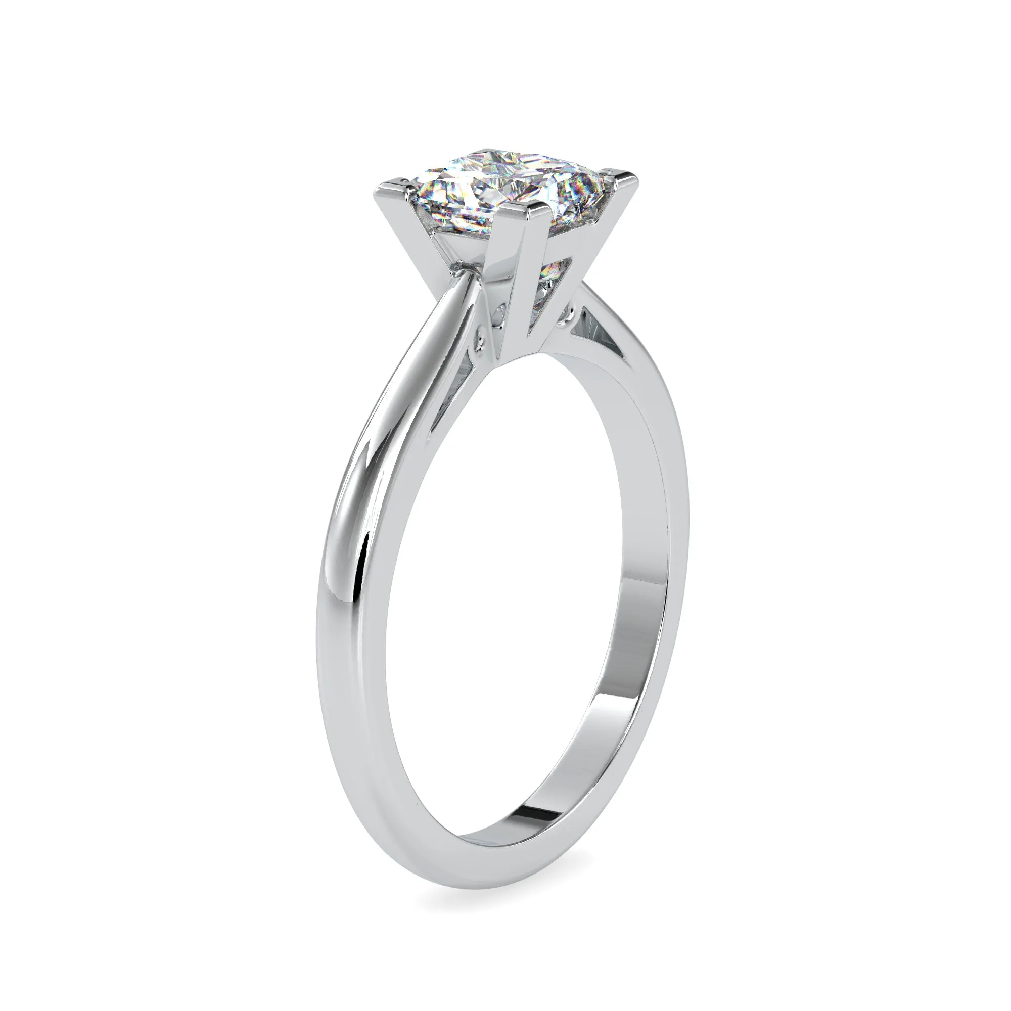 0.30cts. Princess Cut Diamond Solitaire Platinum Engagement Ring JL PT 0074-A
