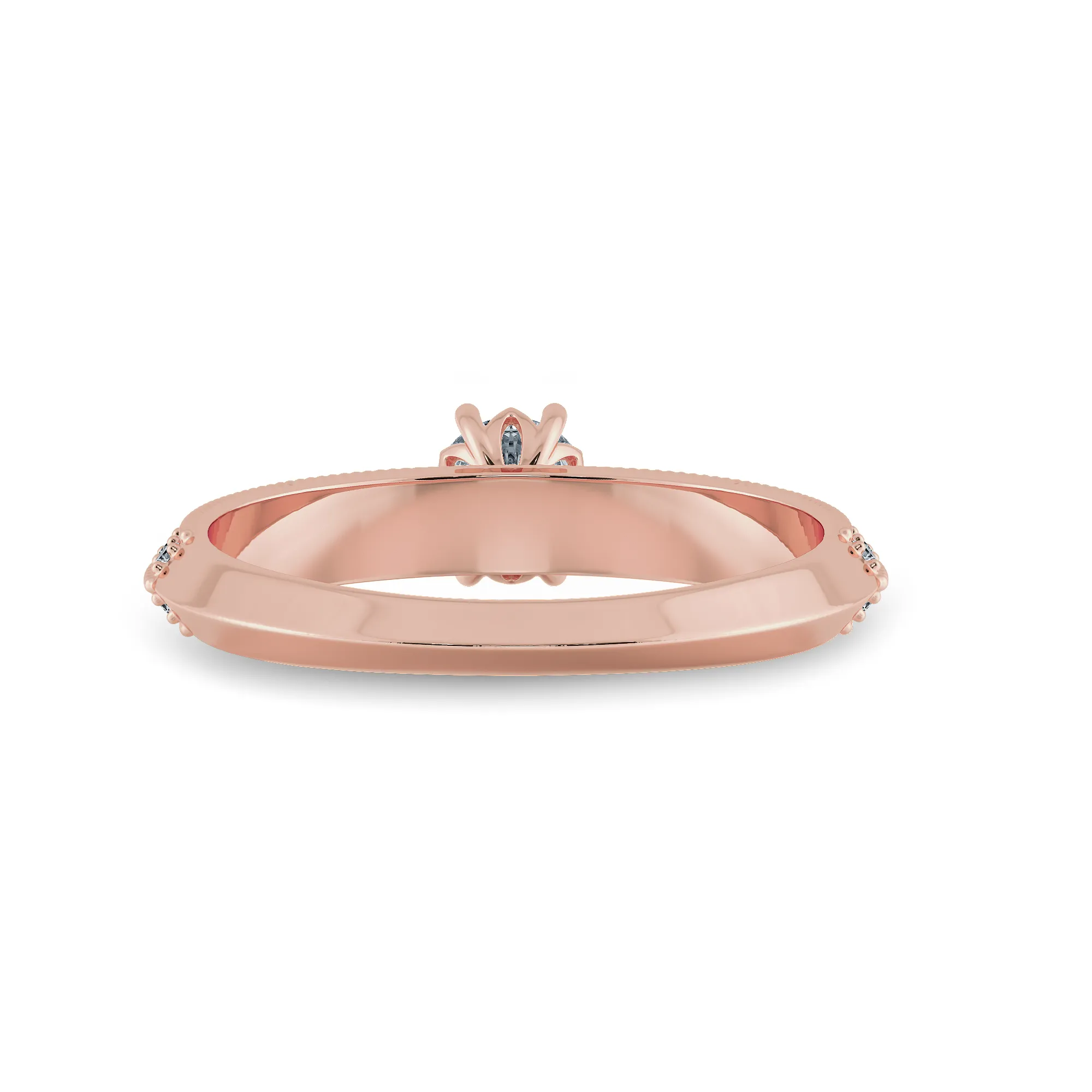 0.30cts. Solitaire Diamond Split Shank 18K Rose Gold Ring JL AU 1185R