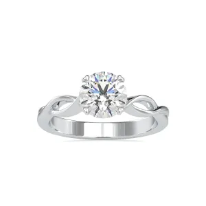 0.30cts. Solitaire Platinum Twisted Shank Engagement Ring JL PT 0137-B
