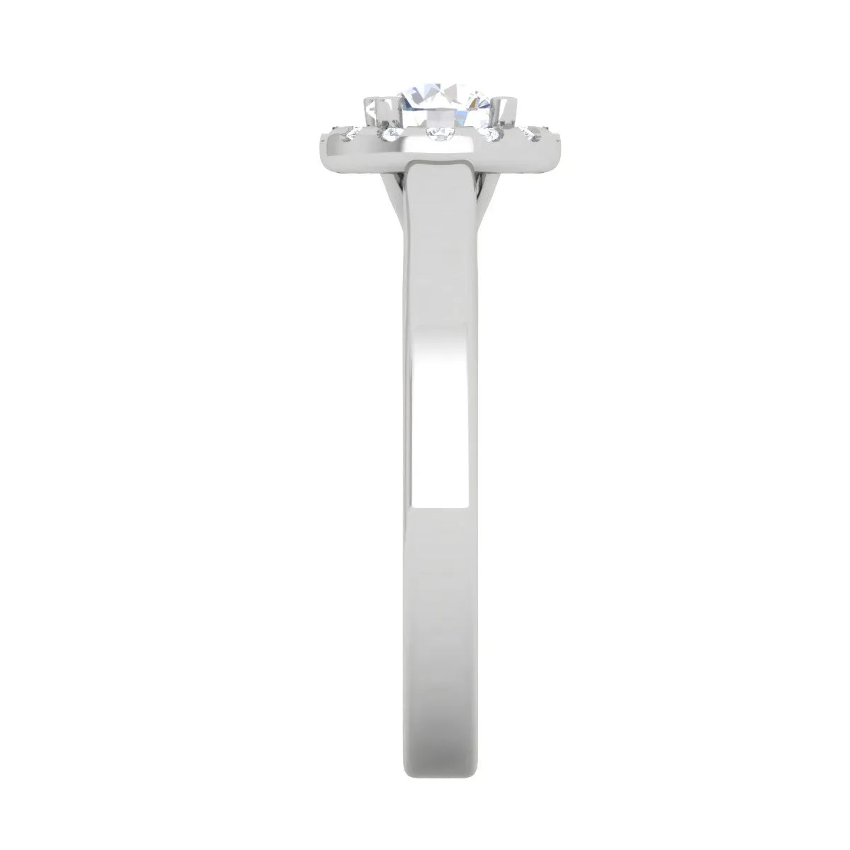 0.50 cts Solitaire Halo Diamond Platinum Ring JL PT RH RD 291