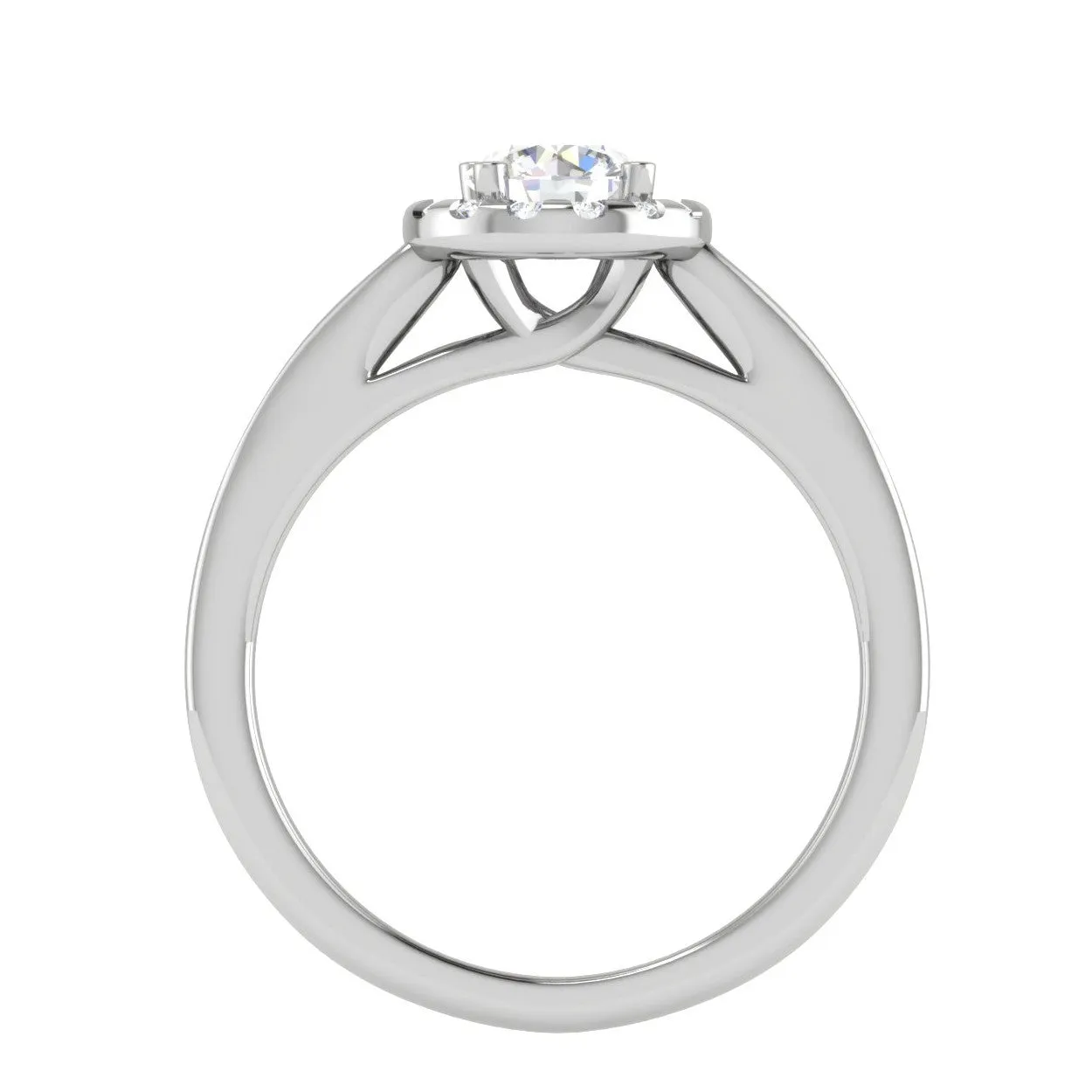 0.50 cts Solitaire Halo Diamond Platinum Ring JL PT RH RD 291