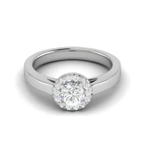 0.50 cts Solitaire Halo Diamond Platinum Ring JL PT RH RD 291