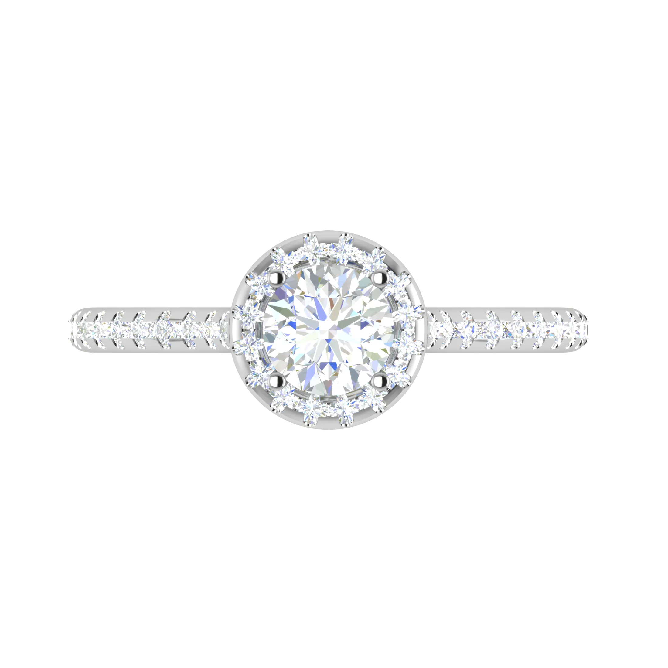 0.50 cts Solitaire Halo Diamond Shank Platinum Ring JL PT RH RD 249