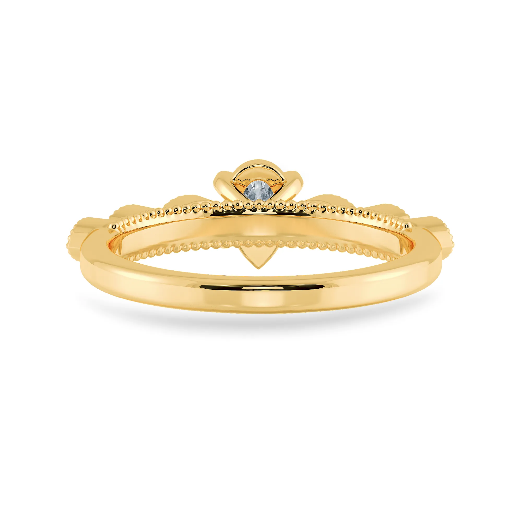 0.70cts. Pear Cut Solitaire with Marquise Cut Diamond Shank 18K Yellow Gold Ring JL AU 2018Y-B