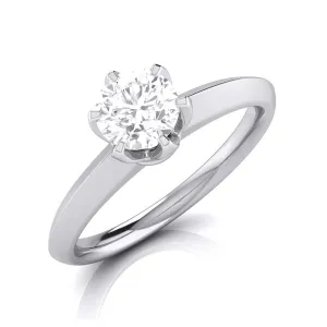 1-Carat Flowery Platinum Lab Grown Solitaire Engagement Ring JL PT LG G 106-C