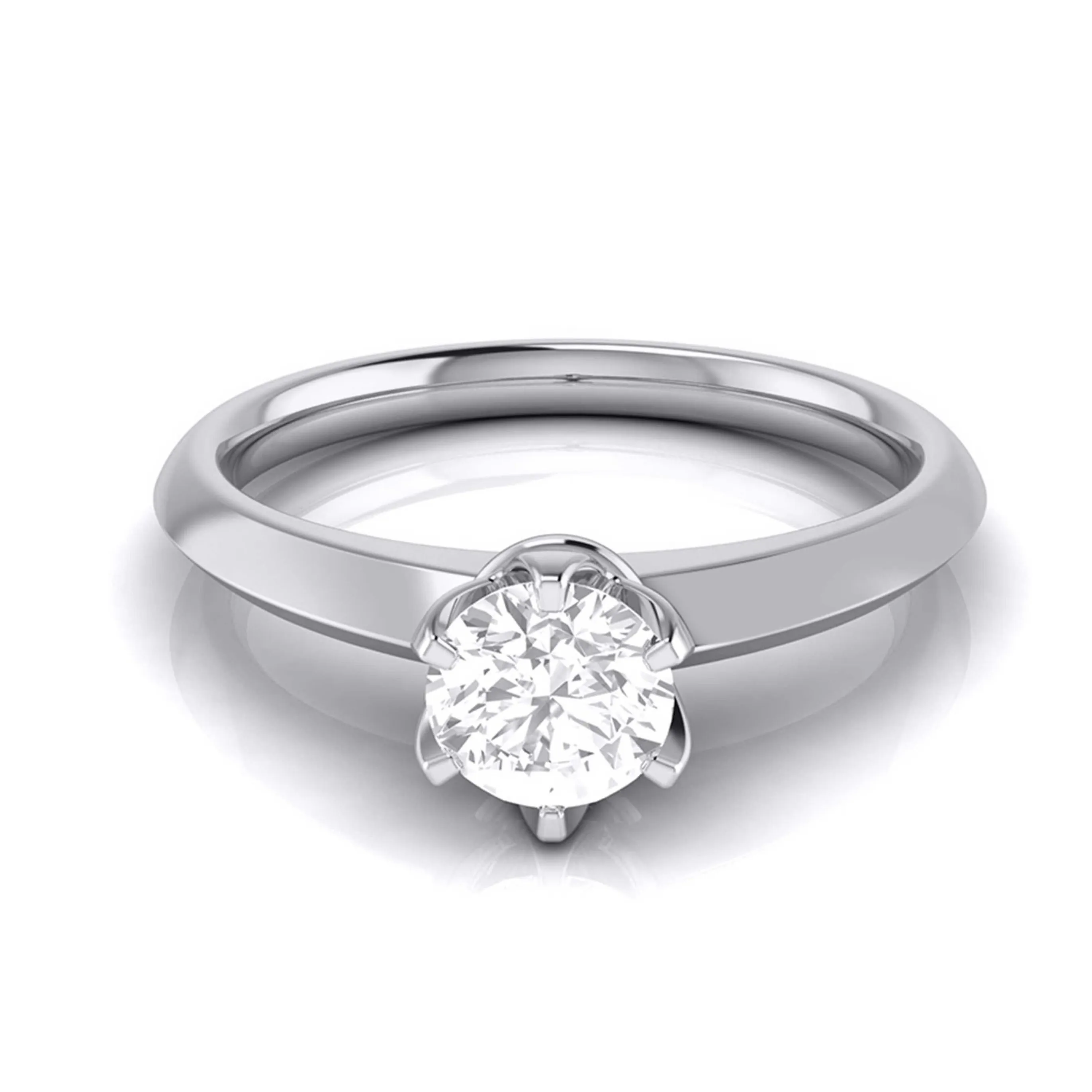 1-Carat Flowery Platinum Lab Grown Solitaire Engagement Ring JL PT LG G 106-C