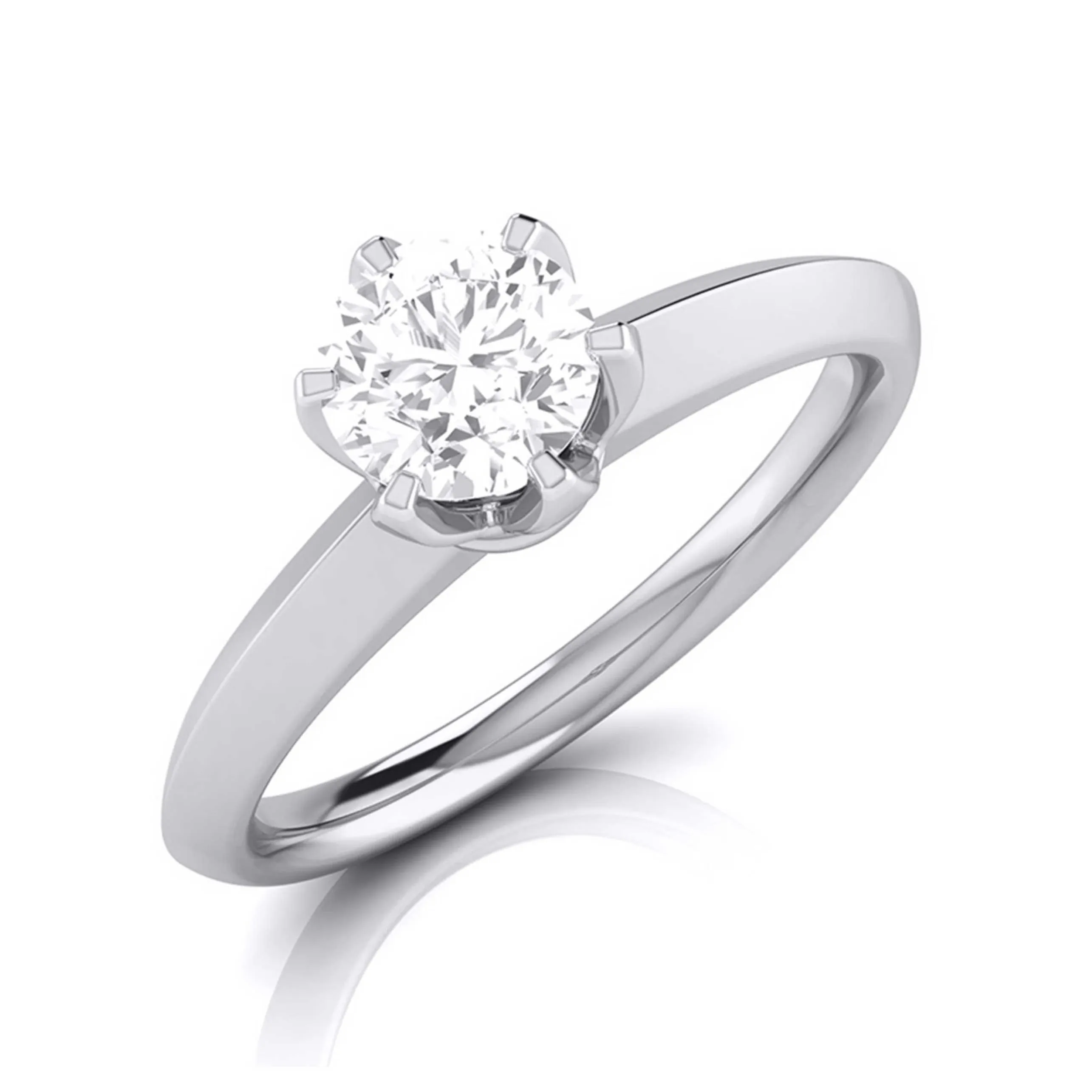 1-Carat Flowery Platinum Lab Grown Solitaire Engagement Ring JL PT LG G 106-C