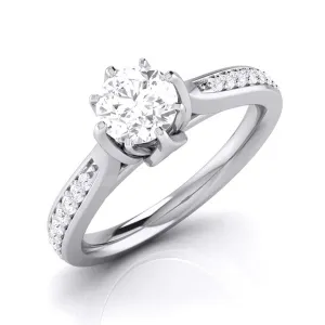 1-Carat Lab Grown Solitaire Diamond Shank Platinum Ring JL PT LG G 109-C