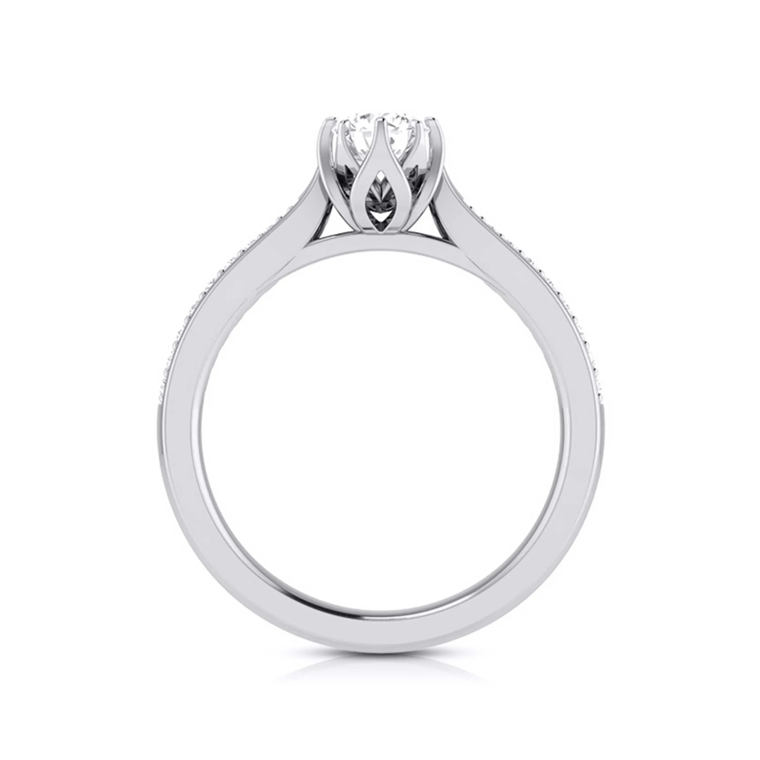 1-Carat Lab Grown Solitaire Diamond Shank Platinum Ring JL PT LG G 109-C