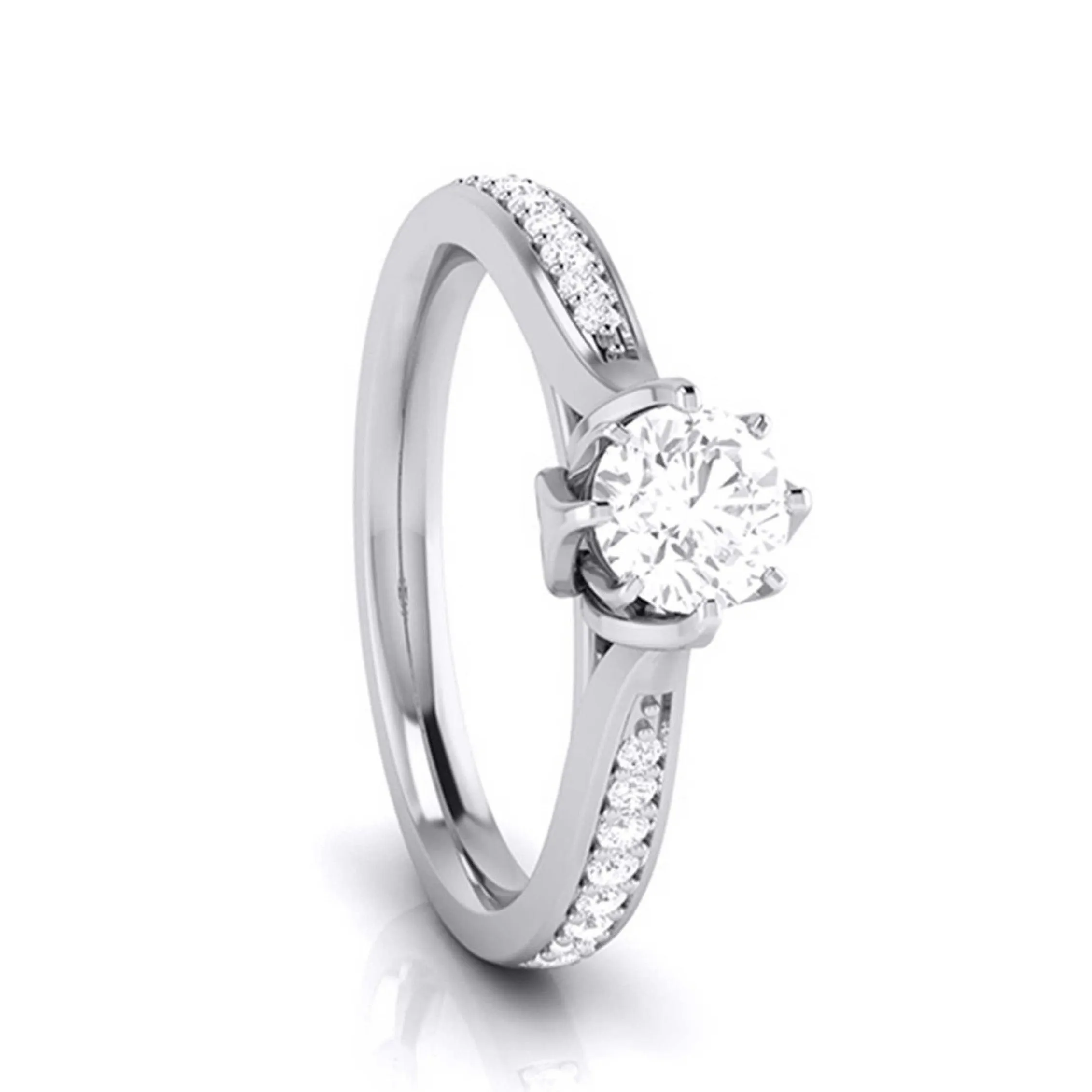 1-Carat Lab Grown Solitaire Diamond Shank Platinum Ring JL PT LG G 109-C