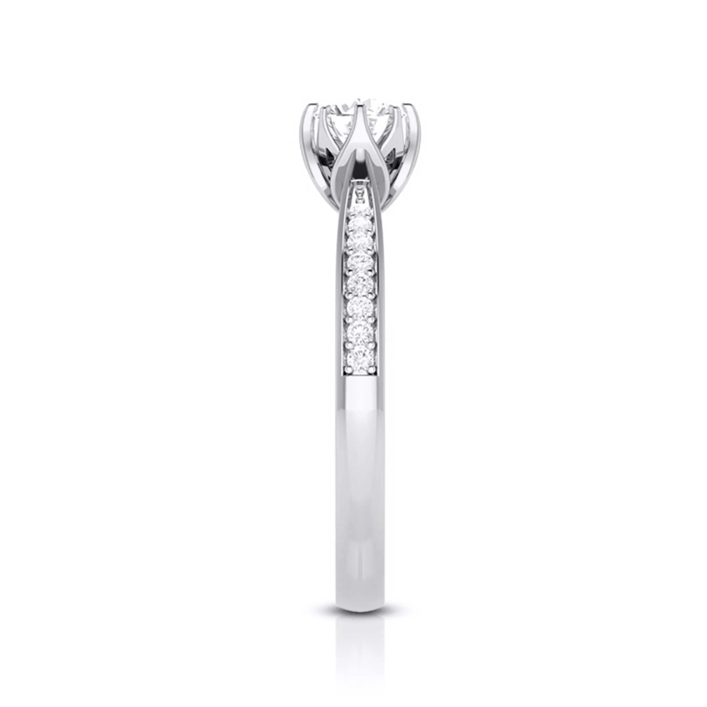 1-Carat Lab Grown Solitaire Diamond Shank Platinum Ring JL PT LG G 109-C