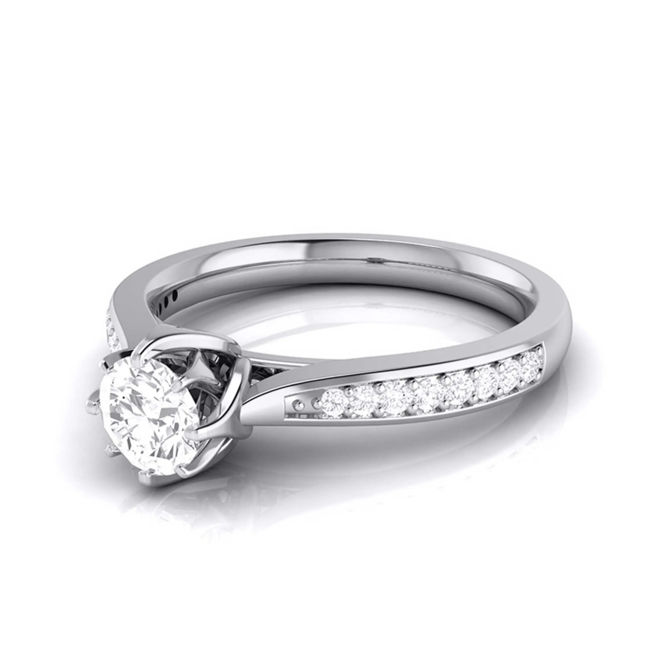 1-Carat Lab Grown Solitaire Diamond Shank Platinum Ring JL PT LG G 109-C