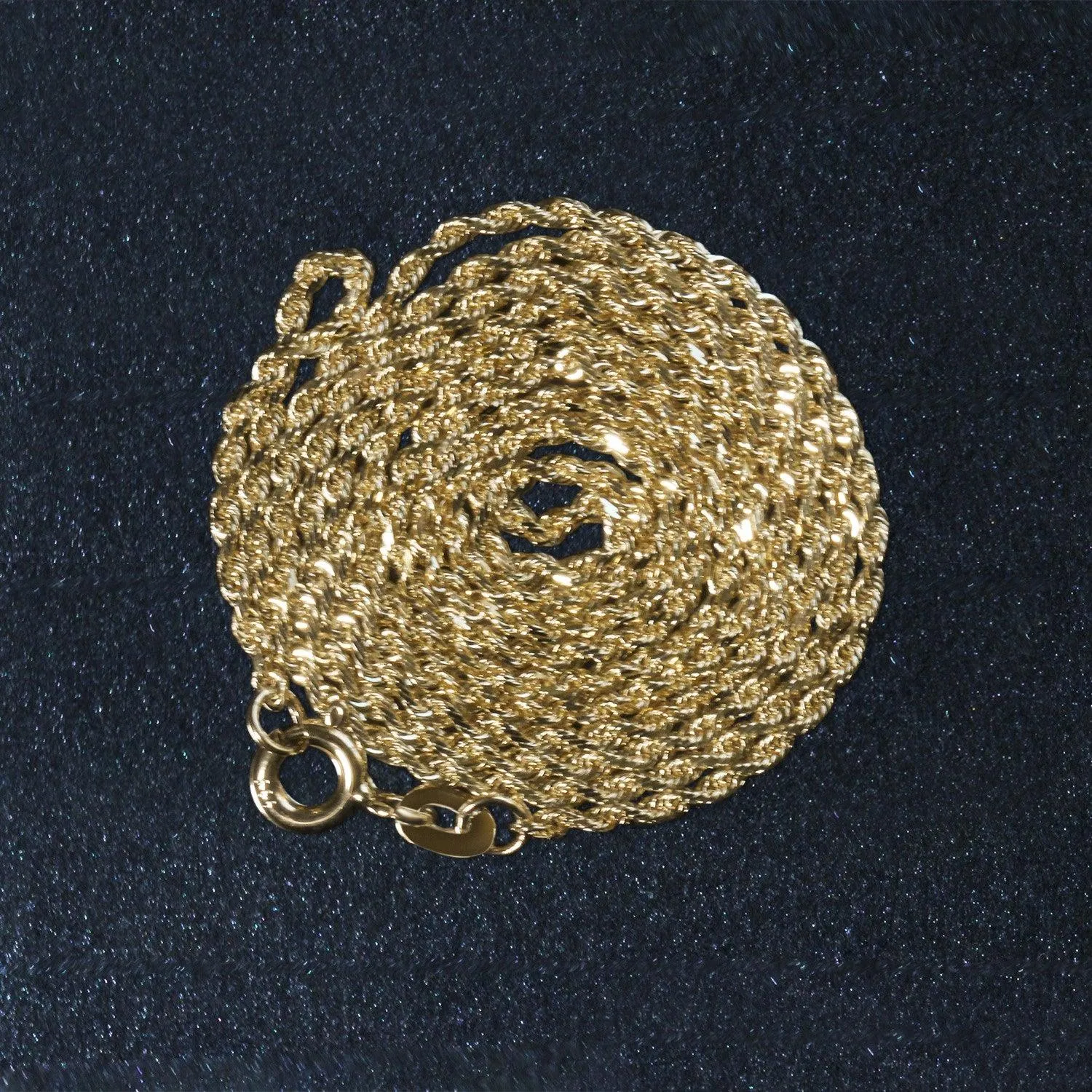 10k Yellow Gold Solid Diamond Cut Rope Chain 1.4mm