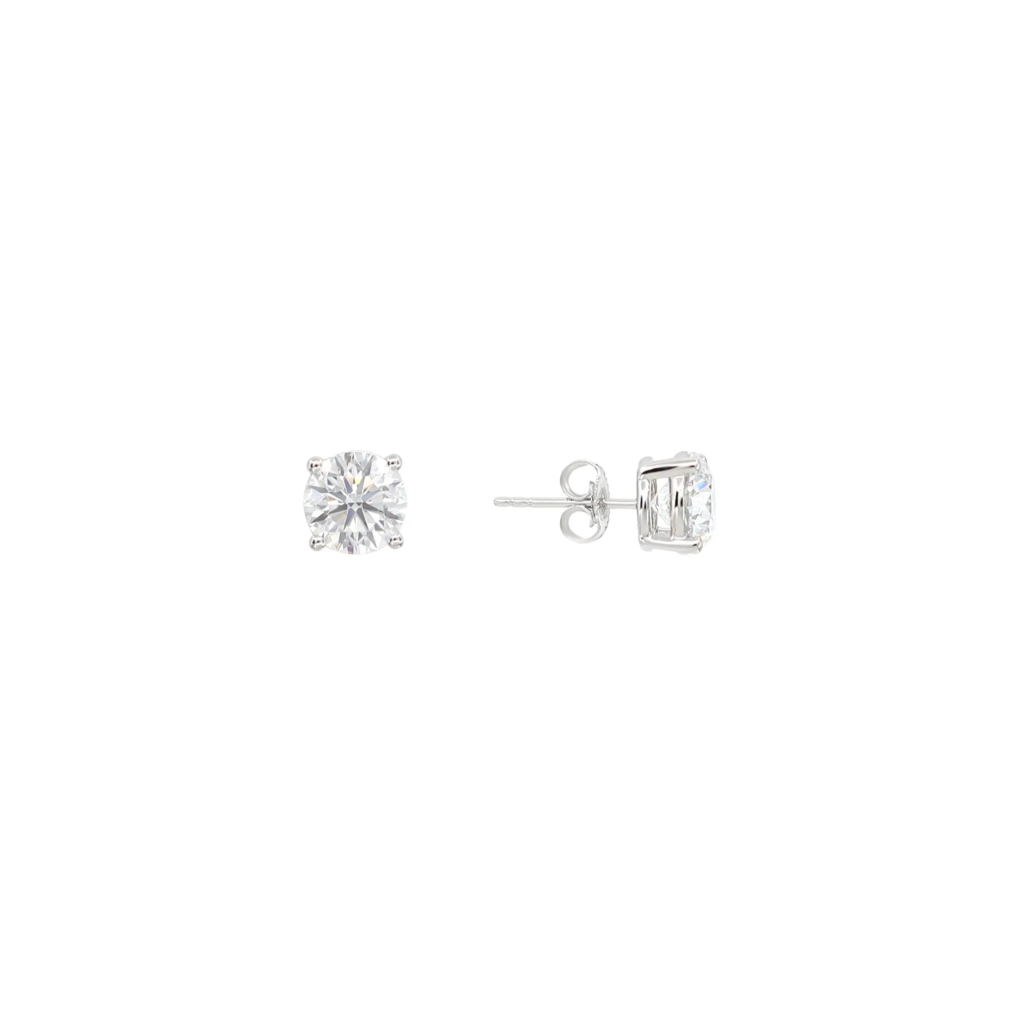 14K White Gold Tdw: 3.10ct Lab-Grown Diamond Stud Earring - 20734077