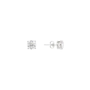 14K White Gold Tdw: 3.10ct Lab-Grown Diamond Stud Earring - 20734077