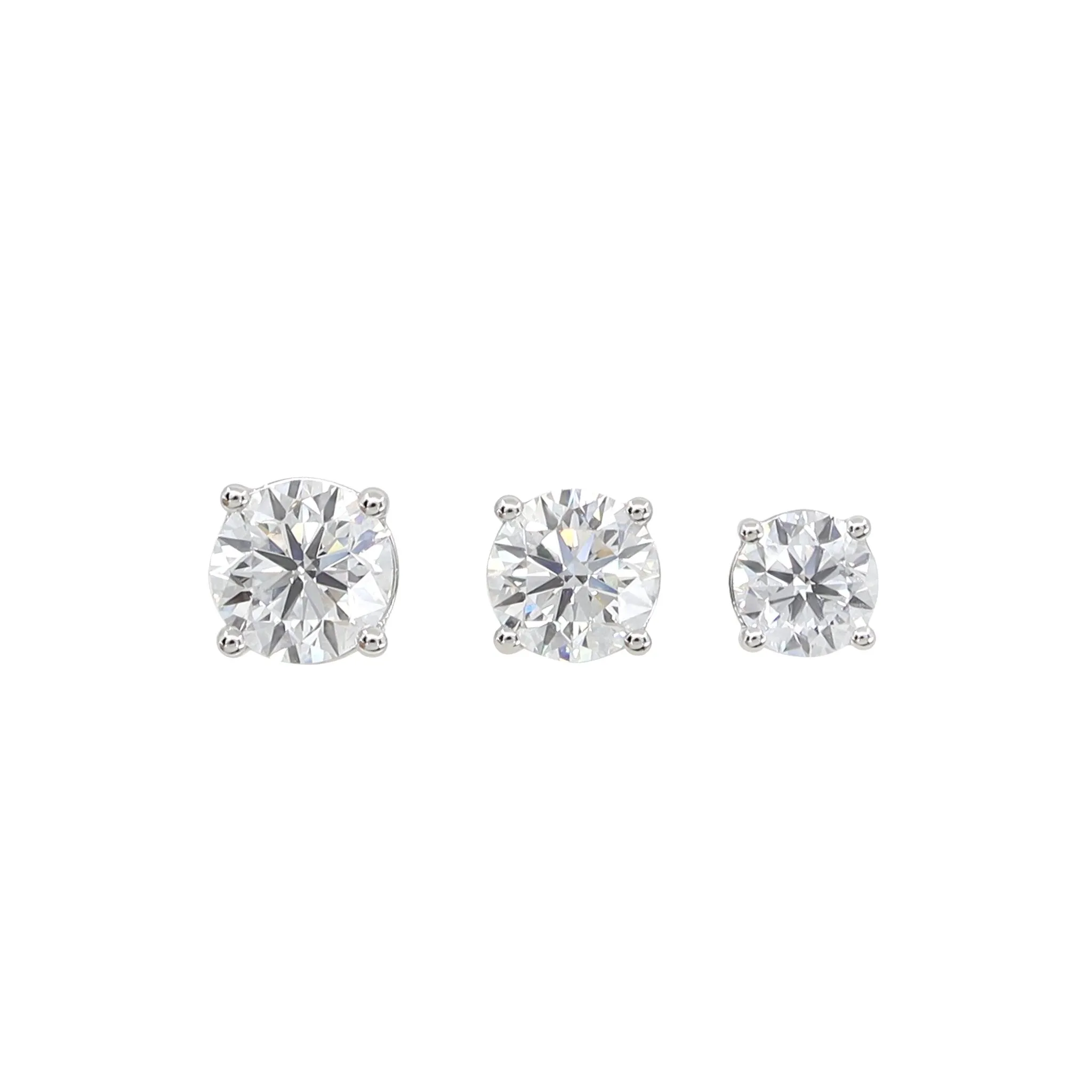 14K White Gold Tdw: 3.10ct Lab-Grown Diamond Stud Earring - 20734077