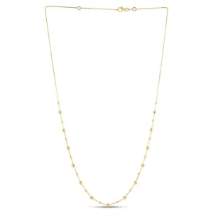 14k Yellow Gold Bead Necklace