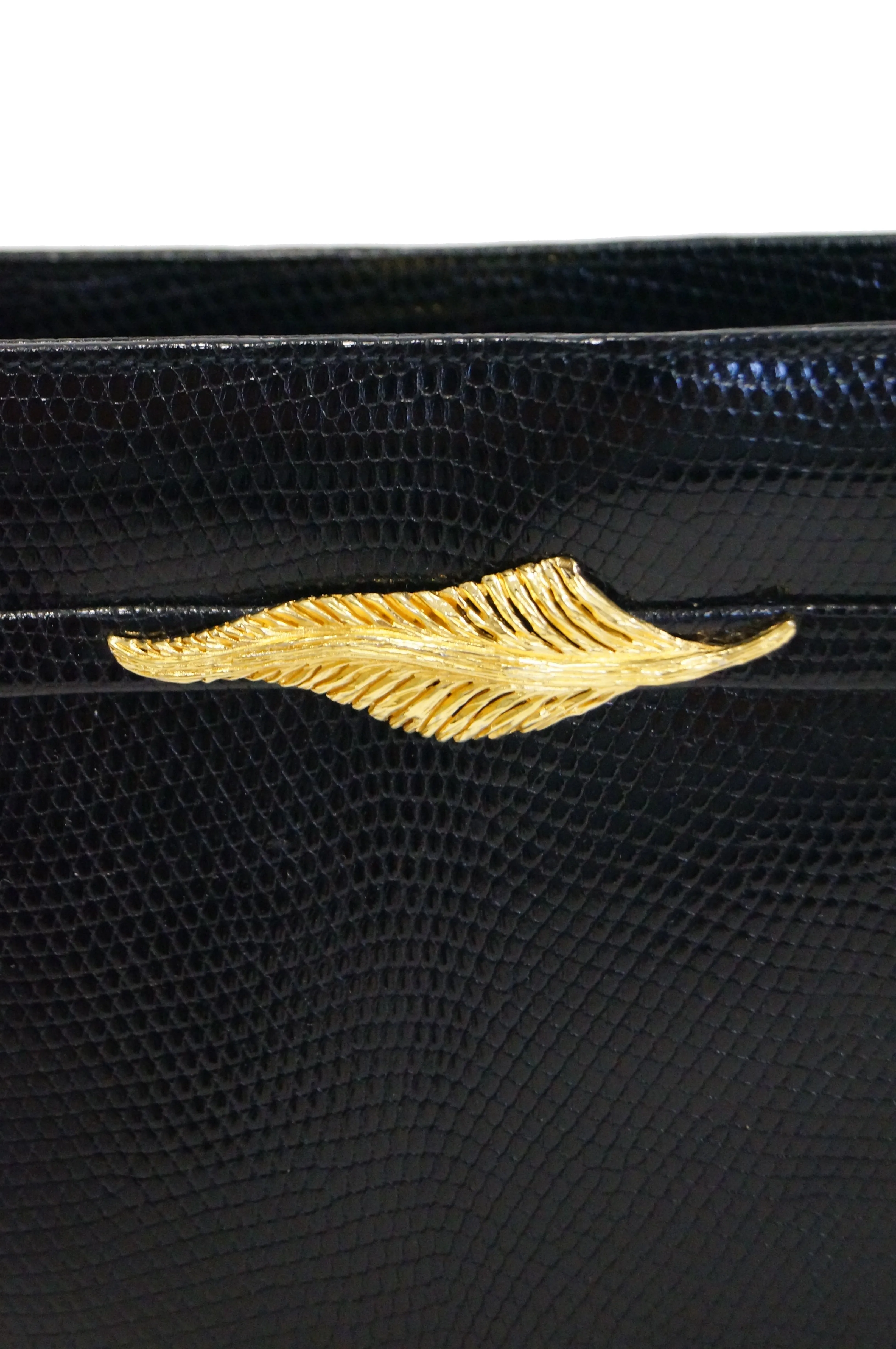 1960s Martin Van Schaak Black Lizard Handbag