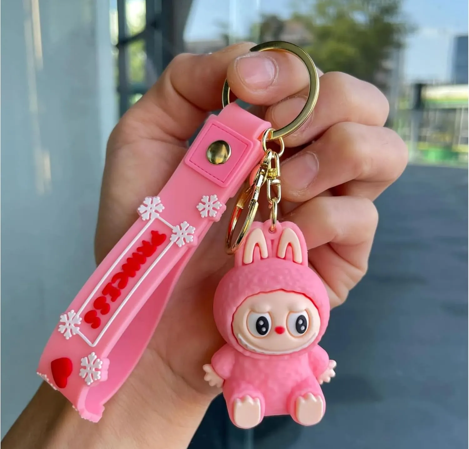 2Pcs Cute La bubu Keychains  Cool Pendant Accessories, Kawaii Key Ring for Purse, Backpack, Car Charms for Women & Kids