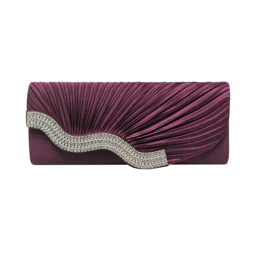 Aelicy Ruched Chains Evening Bags For Ladies Satin Celebrities Elegant
