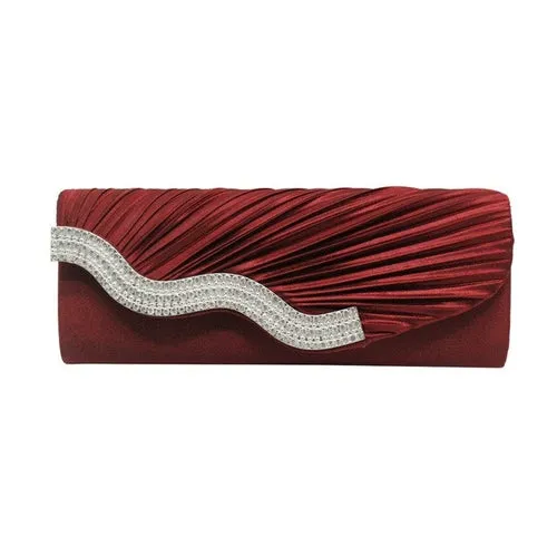 Aelicy Ruched Chains Evening Bags For Ladies Satin Celebrities Elegant