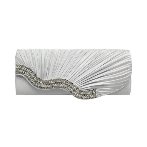 Aelicy Ruched Chains Evening Bags For Ladies Satin Celebrities Elegant