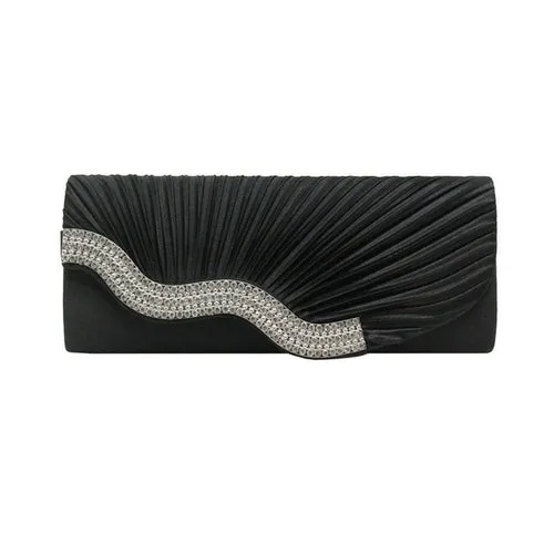Aelicy Ruched Chains Evening Bags For Ladies Satin Celebrities Elegant