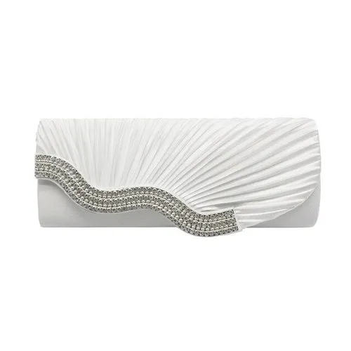 Aelicy Ruched Chains Evening Bags For Ladies Satin Celebrities Elegant