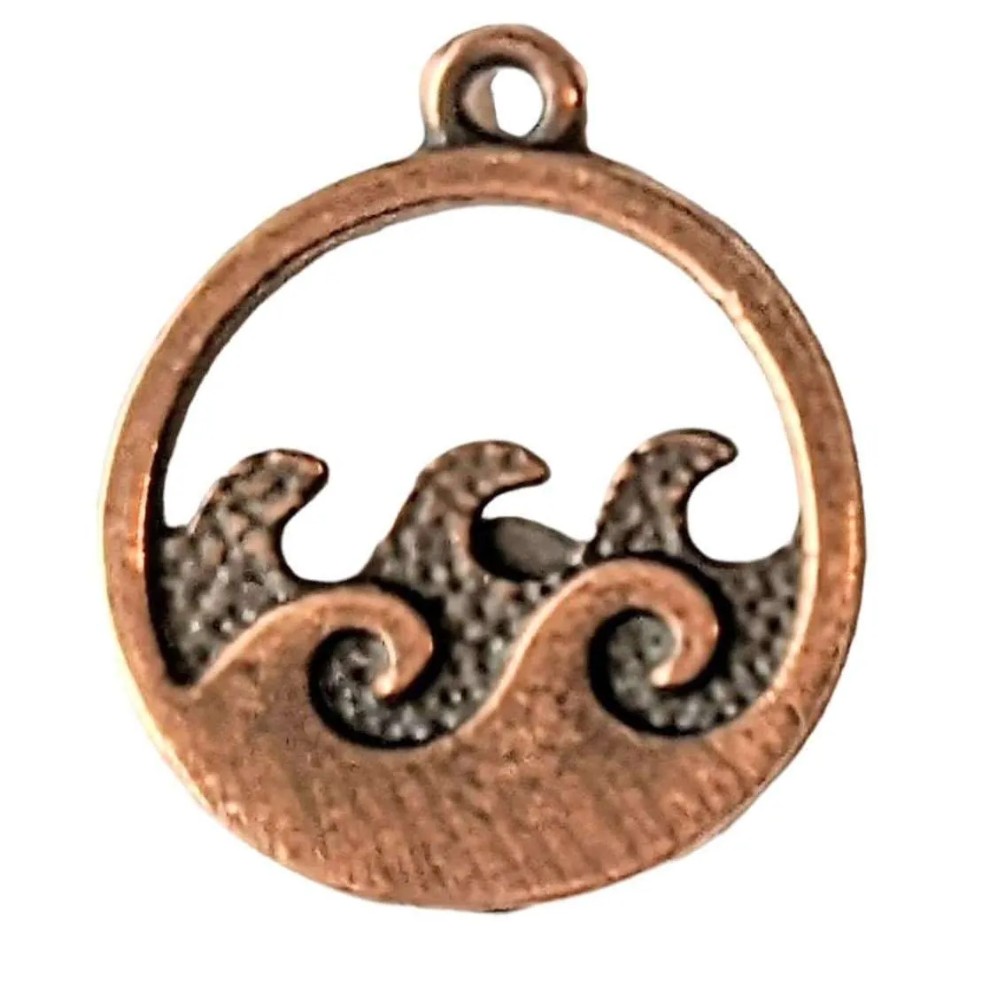 Antique Copper Ocean Waves Pendant