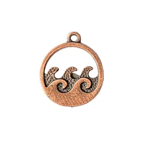 Antique Copper Ocean Waves Pendant
