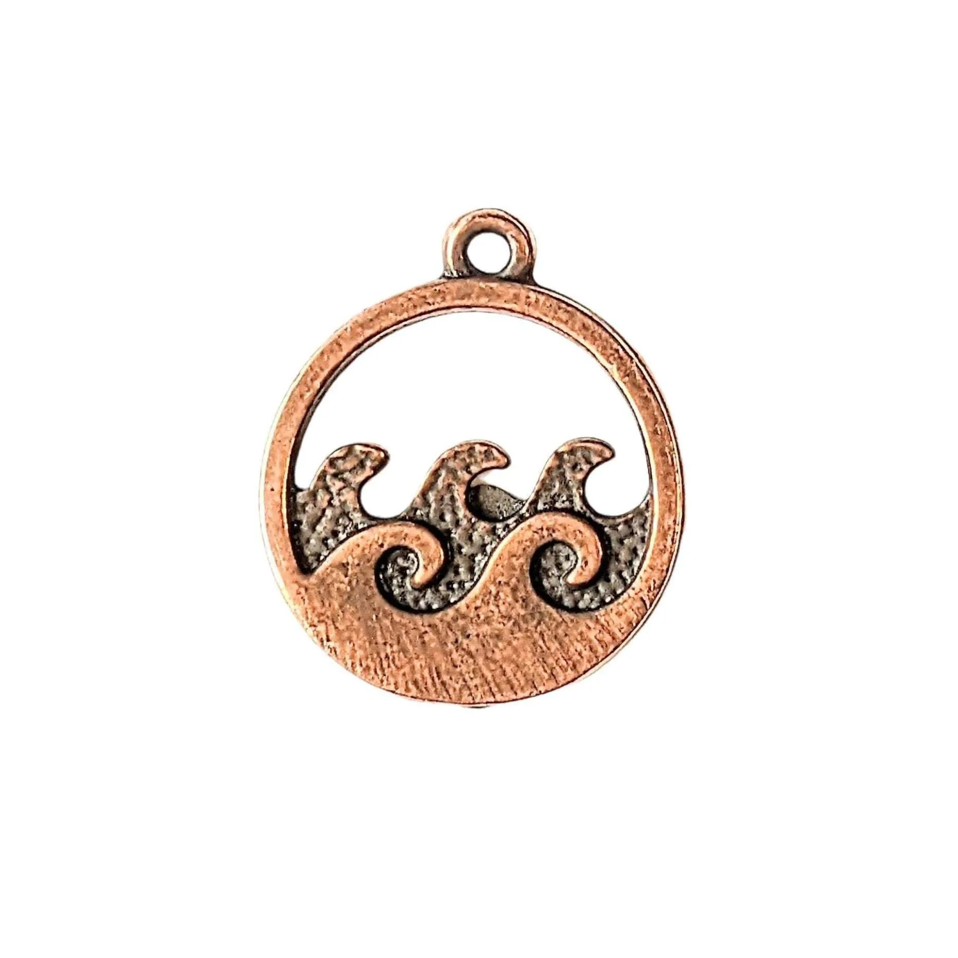 Antique Copper Ocean Waves Pendant