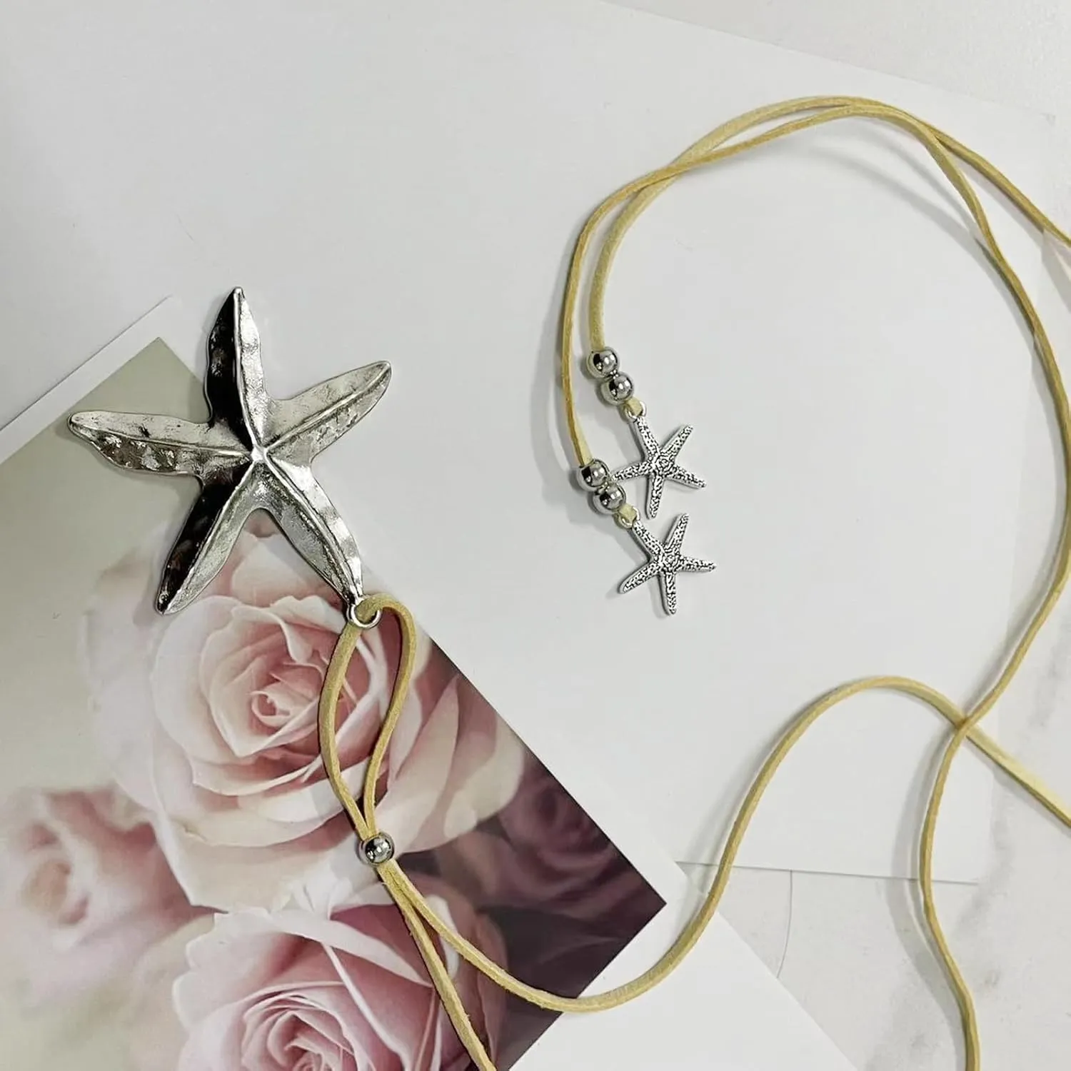 Aonklot Starfish Necklace Gold Star Fish Necklaces for Women Halloween Ocean Jewelry Shell Accessories Halloween Costumes Vacation Essentials Outfits