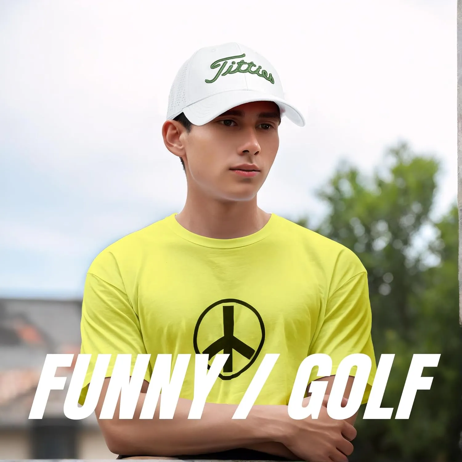 Bamveio Titties Hat Tittiess Golf Hats for Men Women,Funny Tittes Hat, Titliest Cap, White and Black