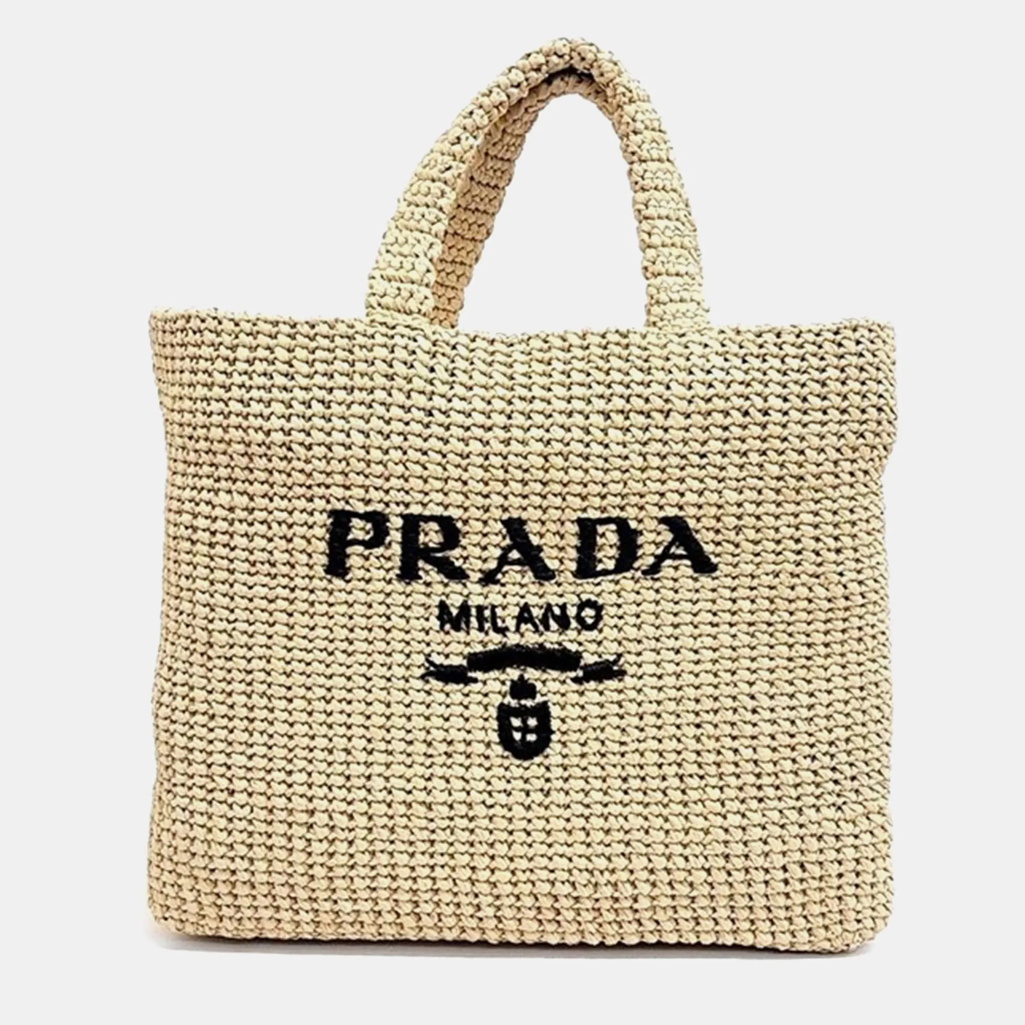 Beige Crochet Tote Bag