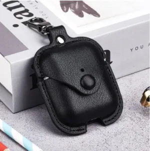 Black Leather Airpod Casing 1,2