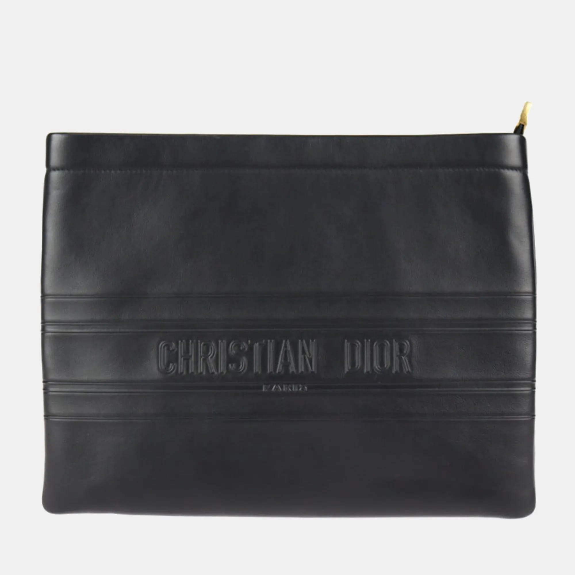 Black Leather Strip Pouch