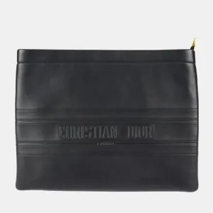 Black Leather Strip Pouch