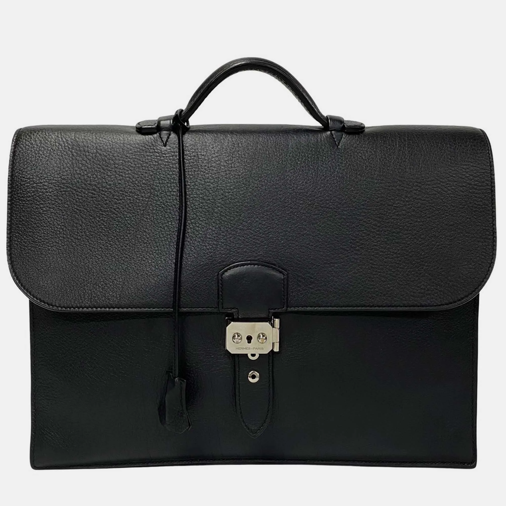 Black Leather Togo Sac a Depeches Bag